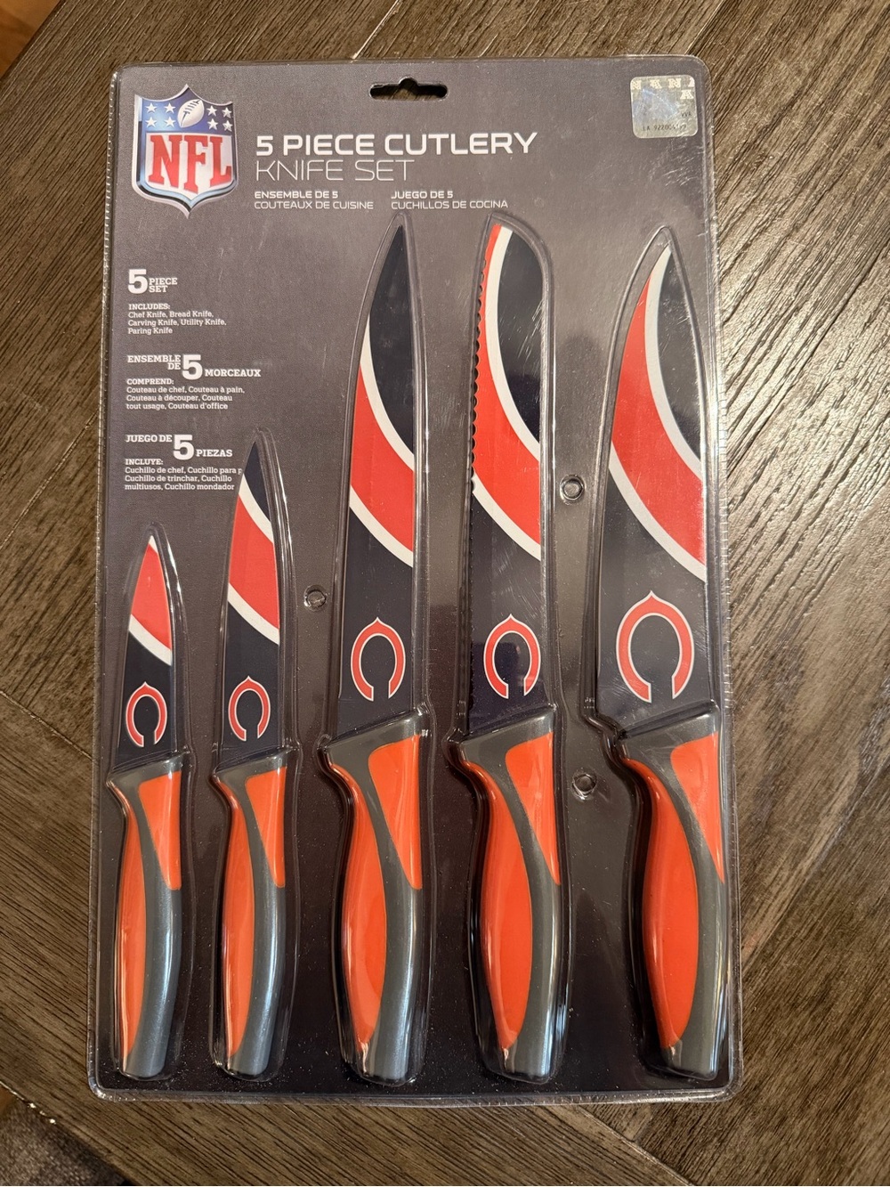 NFL Red and Black 5-Piece Kitchen Knife Set